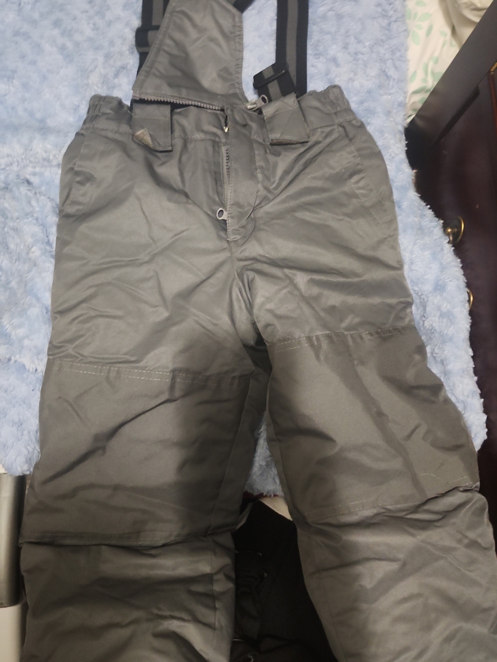 George Men's Black Insulated Snow Pants with Adjustable Suspenders